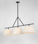 Collette Large Linear Pendant | Aged Iron | Linen Shade