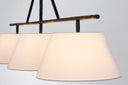 Collette Large Linear Pendant | Aged Iron | Linen Shade