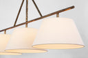 Collette Large Linear Pendant | Gilded Iron | Linen Shade