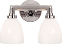 Wilton Double Bath Light | Chrome | White Glass
