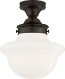 Edmond Flush Mount | Bronze | White School House Glass