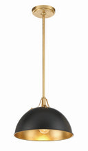 Soto 12'' Matte Black + Antique Gold Pendant