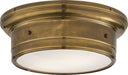Siena Small Flush Mount | Hand-Rubbed Antique Brass | White Glass