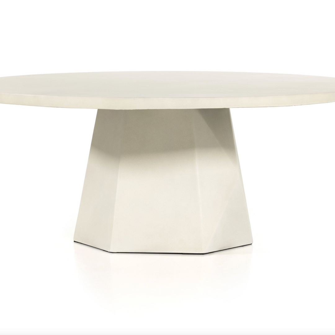 Bowman Outdoor Coffee Table | White Concrete