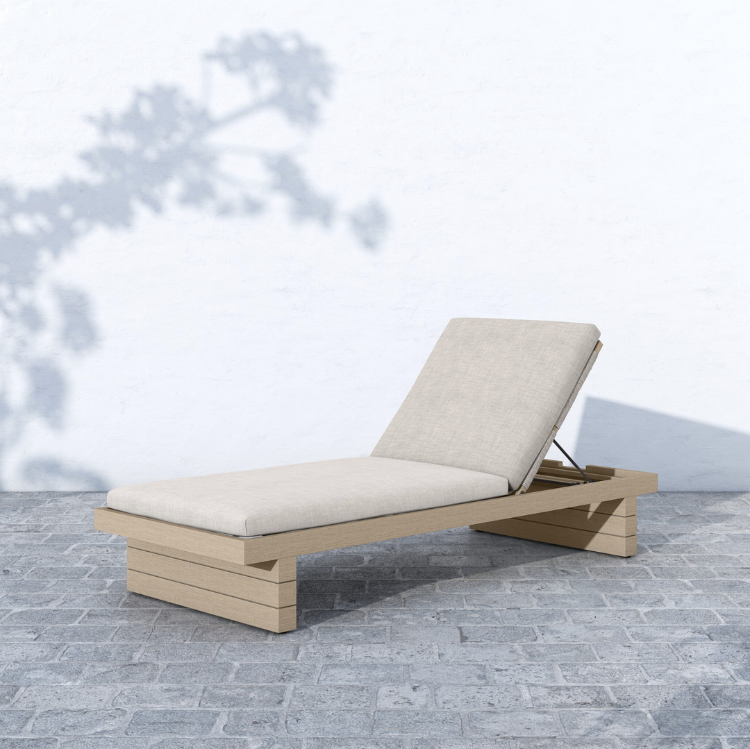 Leroy Outdoor Chaise | Washed Brown | Venao Grey