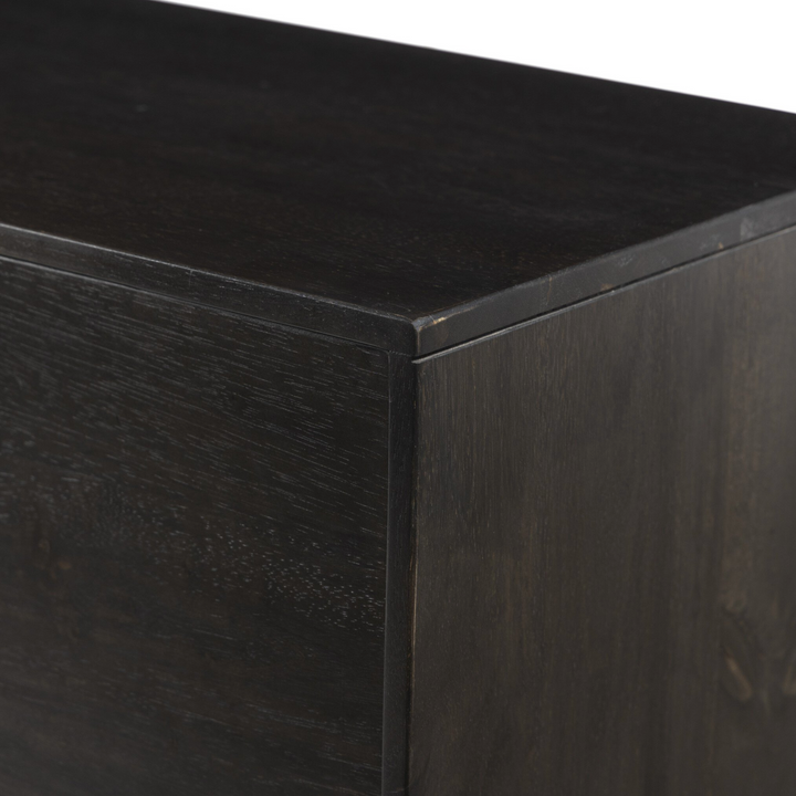 Reza Media Console | Worn Black Parawood | Floor Model