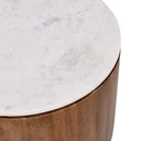 Josie Mango Wood 22" Round End Table Pottery Brown/Marble