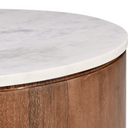 Josie Mango Wood 22" Round End Table Pottery Brown/Marble