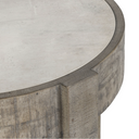 Sonoma Reclaimed Pine 26" Round End Table Distressed Gray/Weathered Chalk