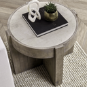 Sonoma Reclaimed Pine 26" Round End Table Distressed Gray/Weathered Chalk