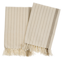 Pinstripe Hammam Hand Towels Stone