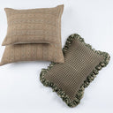 Catania Coco with Bari Olive Ruffle Pillow