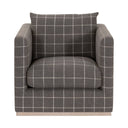 Siena Plinth Base Swivel Club Chair | Performance Windowpane Steel