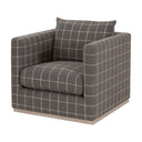 Siena Plinth Base Swivel Club Chair | Performance Windowpane Steel