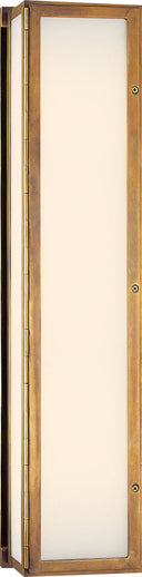 Mercer Long Box Light | Hand-Rubbed Antique Brass | White Glass