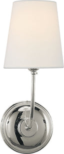 Vendome Single Sconce | Polished Nickel | Linen Shade