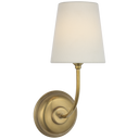 Vendome 16" Cordless Single Sconce | Hand-Rubbed Antique Brass | Linen Shade