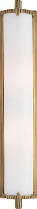 Calliope Tall Bath Light | Hand-Rubbed Antique Brass | White Glass