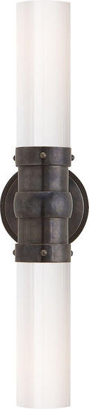 Graydon Double Bath Light | Bronze | White Glass