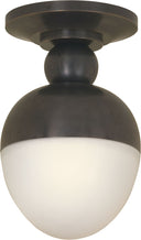 Clark Flush Mount | Bronze | White Glass
