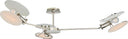 Osiris Large Asymmetric Semi-Flush Mount | Polished Nickel | Linen Diffusers