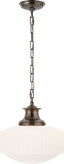 Milton Road Flush Mount | Antique Nickel | White Glass