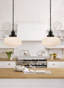 Milton Road Flush Mount | Bronze | White Glass