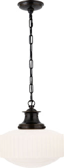 Milton Road Flush Mount | Bronze | White Glass