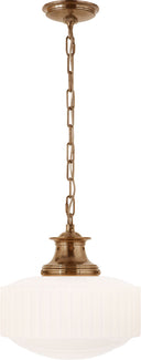 Milton Road Flush Mount | Hand-Rubbed Antique Brass | White Glass