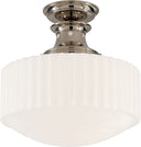 Milton Road Flush Mount | Polished Nickel | White Glass