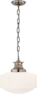 Milton Road Flush Mount | Polished Nickel | White Glass