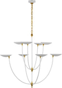 Keira XL Chandelier | Matte White and Hand-Rubbed Antique Brass