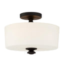 Travis 12.5'' Black Forged Semi Flush Mount