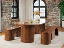 Transformer Round Set | Dining Bench | Royal Walnut