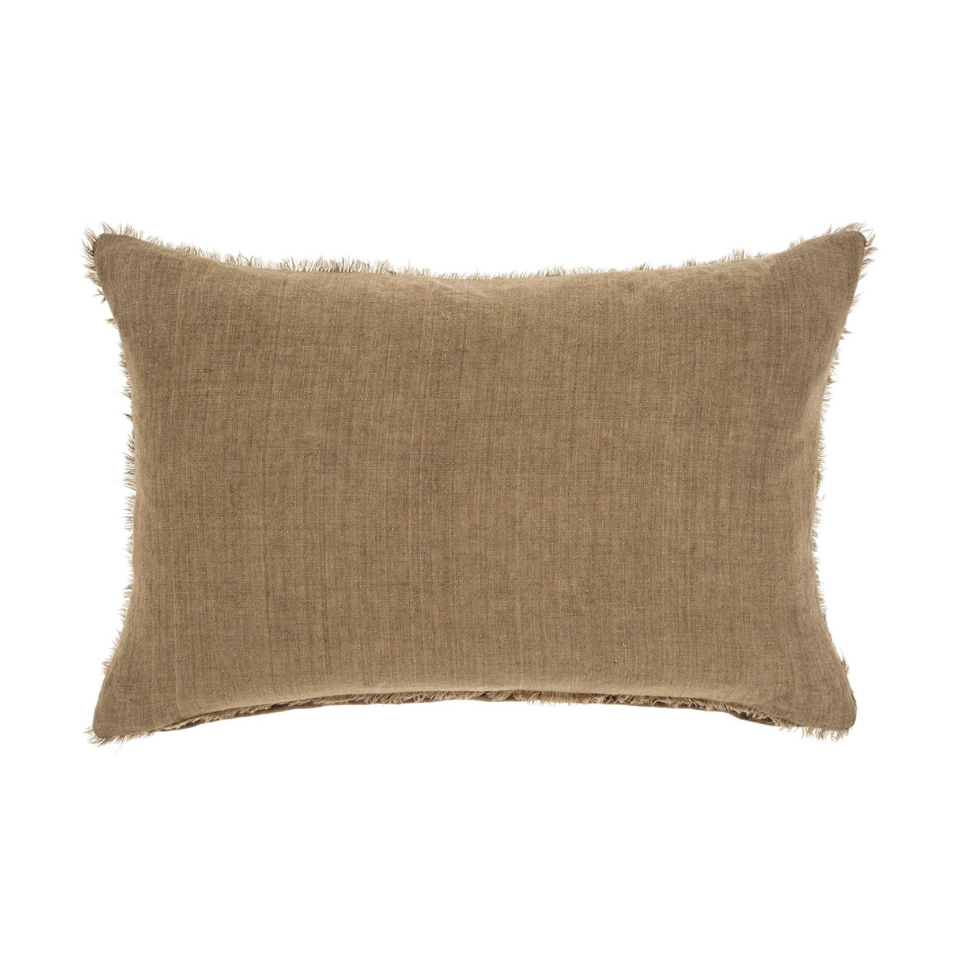 Caracus Lumbar Linen Pillows | Hazelnut