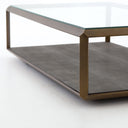 Shagreen Shadow Box Coffee Table - Tempered Glass