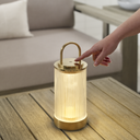 Tawa Accent Rechargeable Table Lamp Natural Brass 2700K 90 CRI wall charger included