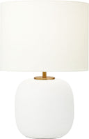 Fanny Wide Table Lamp Matte White Ceramic Bulbs Included