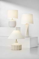 Fanny Wide Table Lamp Matte White Ceramic Bulbs Included