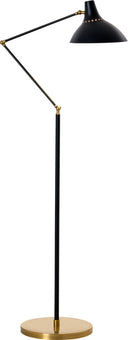 Charlton Floor Lamp | Black and Hand-Rubbed Antique Brass