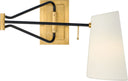 Keil Swing Arm Wall Light | Hand-Rubbed Antique Brass and Black | Linen Shade