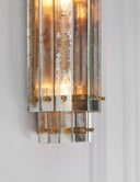 Cadence Small Tiered Sconce | Hand-Rubbed Antique Brass | Antique Mirror
