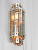 Cadence Small Tiered Sconce | Hand-Rubbed Antique Brass | Antique Mirror