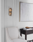 Cadence Small Tiered Sconce | Hand-Rubbed Antique Brass | Antique Mirror