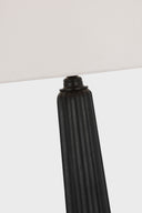 Fluted Spire Large Cordless Table Lamp | Aged Iron | Linen Shade