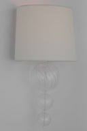 Talia 18" Sconce | Clear Swirled Glass | Linen Shade