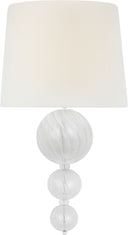 Talia 18" Sconce | Clear Swirled Glass | Linen Shade