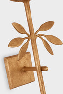 Clementine 22" Tail Sconce | Antique Gold Leaf | Linen Shade