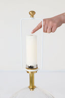 Talia Medium Cordless Table Lamp | Clear Glass | Linen Shade
