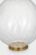 Talia Medium Cordless Table Lamp | Clear Glass | Linen Shade